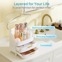 Vtopmart non-slip base prevents sliding on vanity surfaces