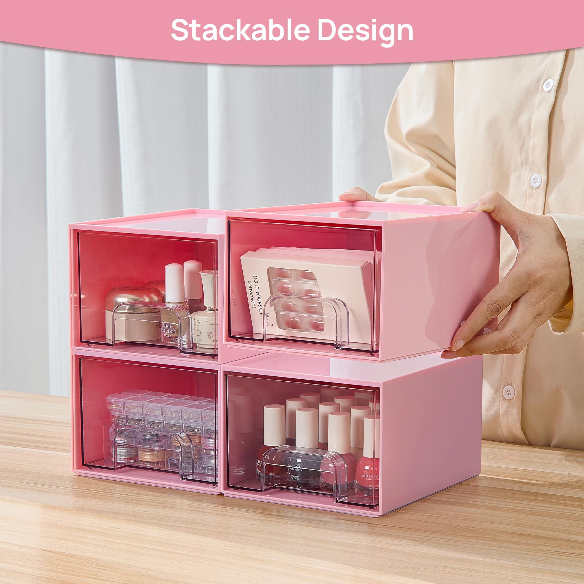 Vtopmart non-slip silicone pads keep the organizer stable during use.
