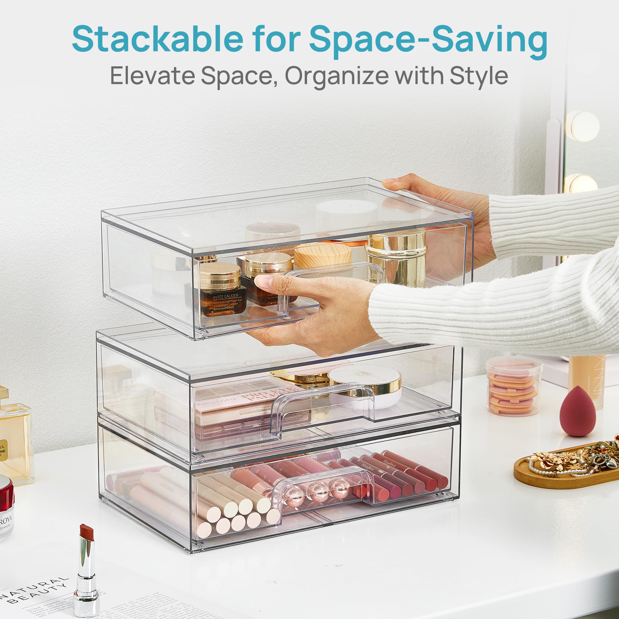 Vtopmart stackable vertical storage setup for compact cabinets