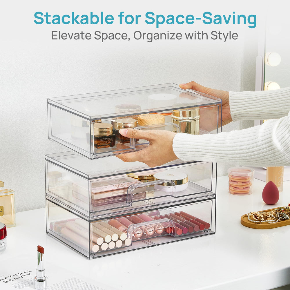 Vtopmart stackable vertical storage setup for compact cabinets