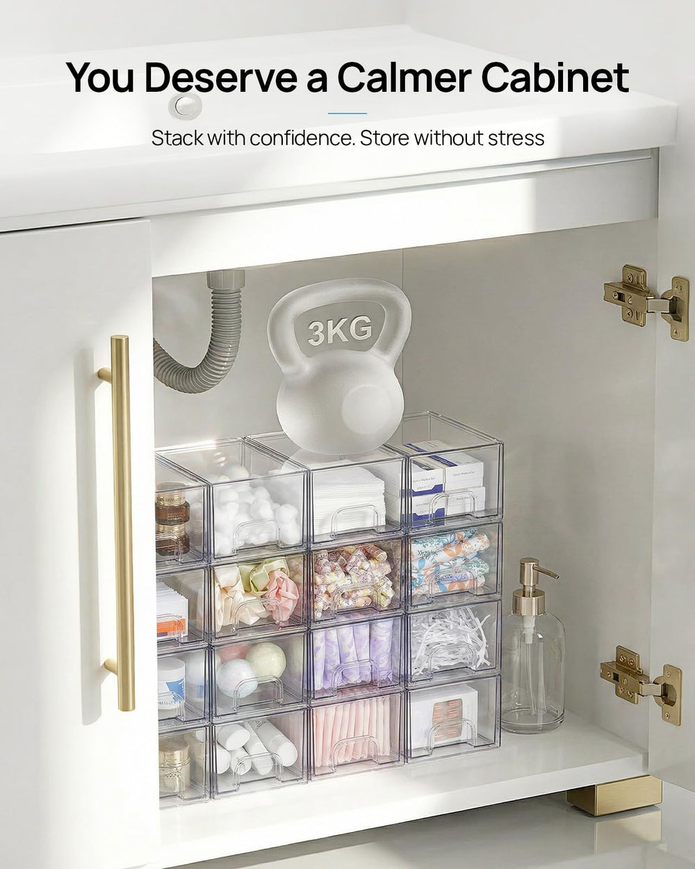 Vtopmart transparent storage bins keep contents easily visible