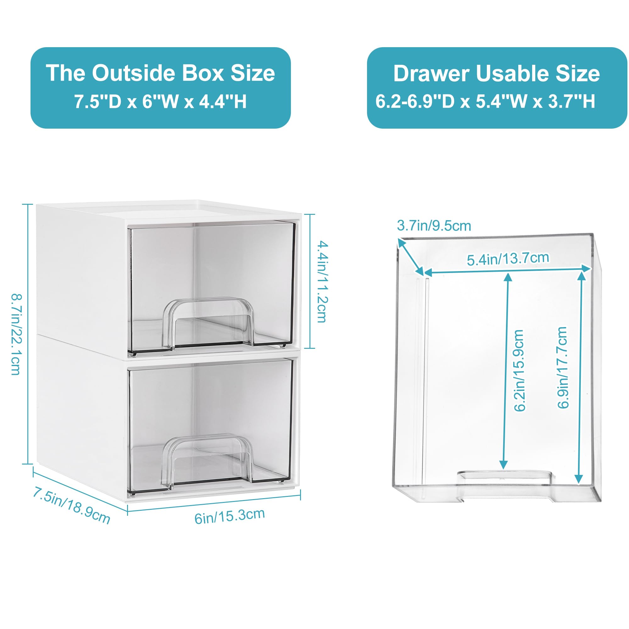 Vtopmart vanity storage bin keeps cosmetics and toiletries neatly organized.