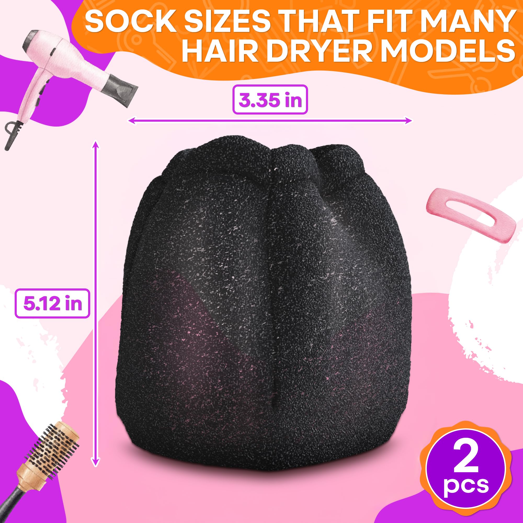 V TOWER sock diffuser close-up highlights soft foam for gentle heat.