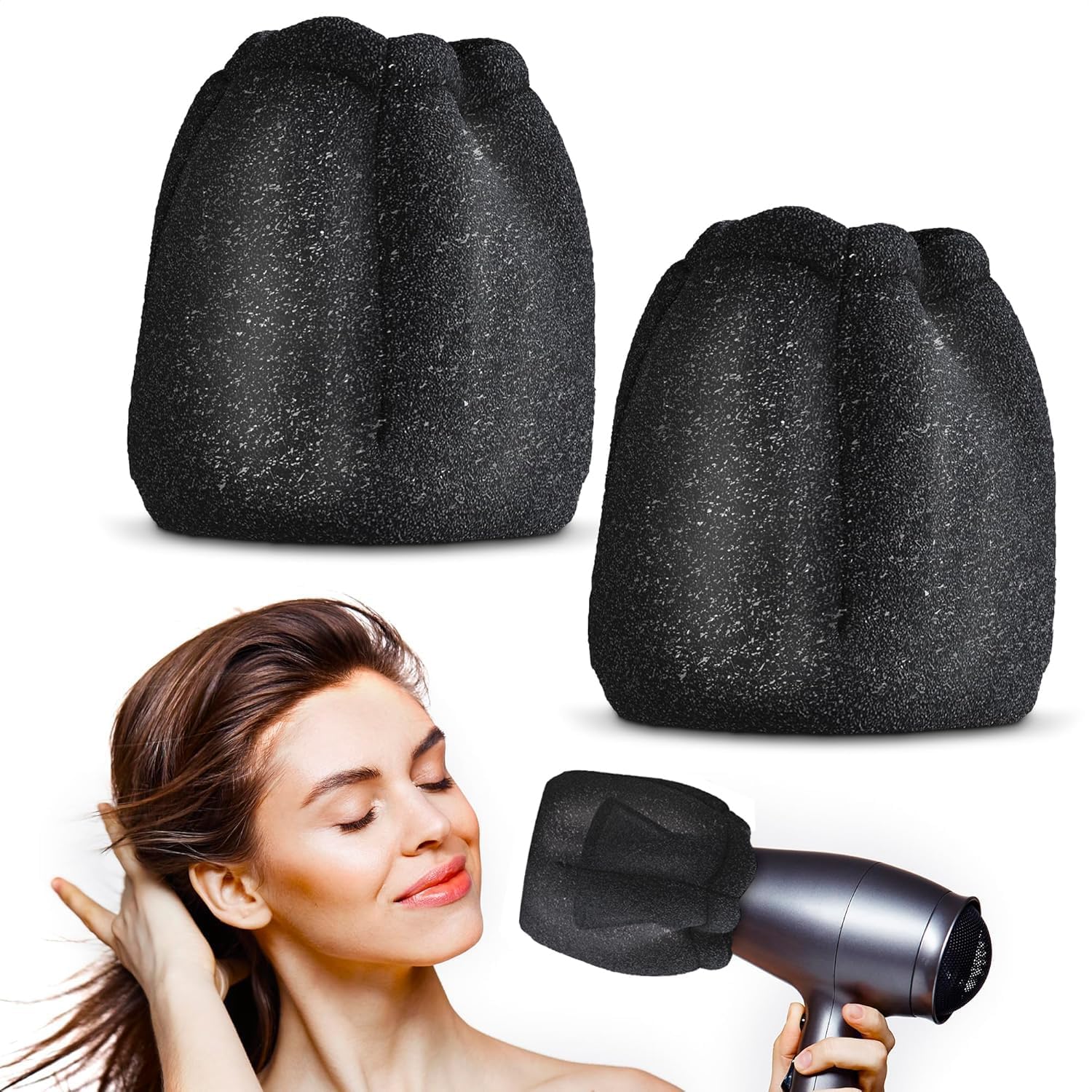 V TOWER sock diffuser for travel compatibility with most hair dryers.