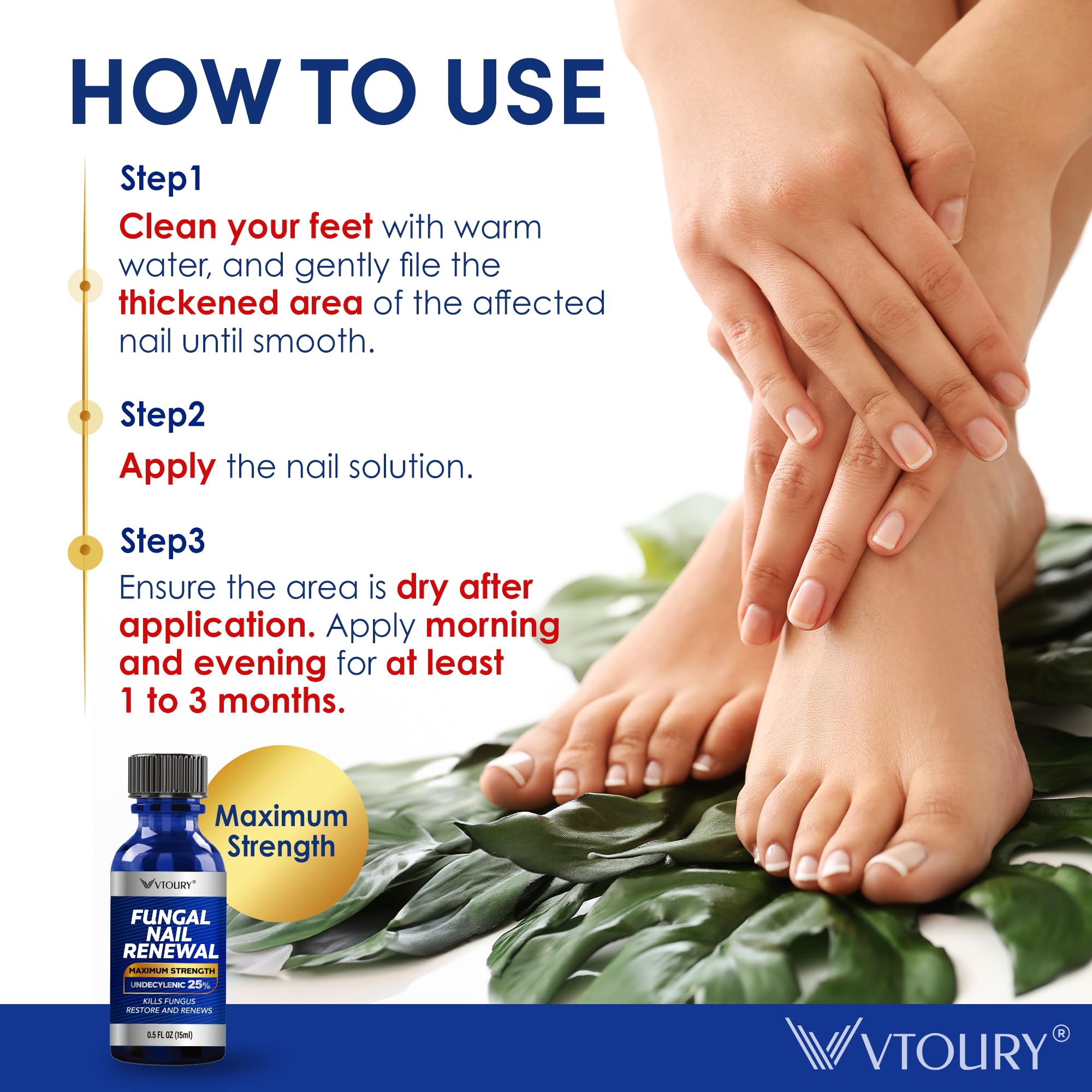VTROUY Two-bottle pack packaging for convenient, ongoing nail care.