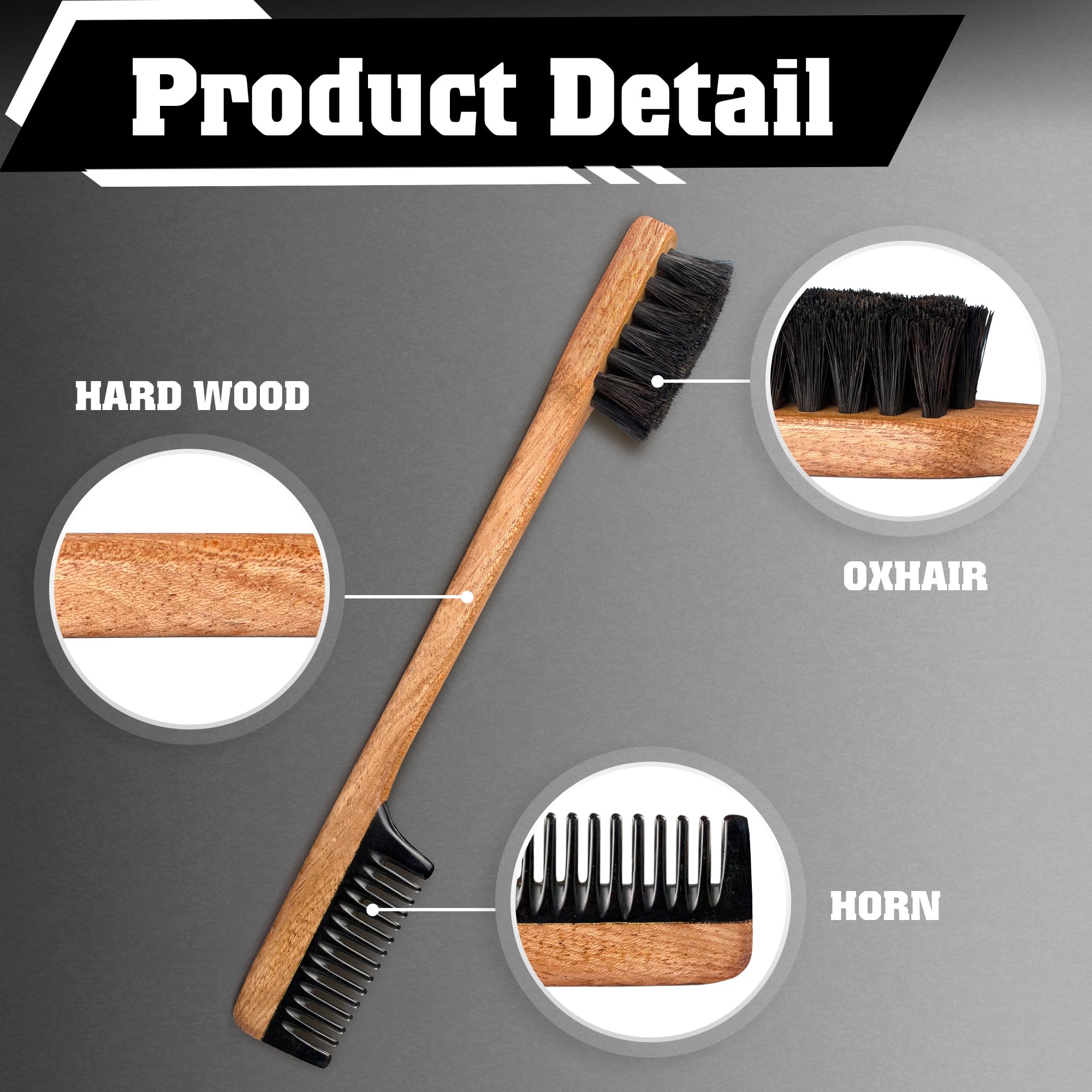 VTUNA 2-in-1 in use for mustache and beard styling on the go.
