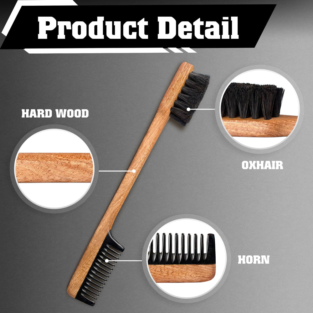 VTUNA 2-in-1 in use for mustache and beard styling on the go.