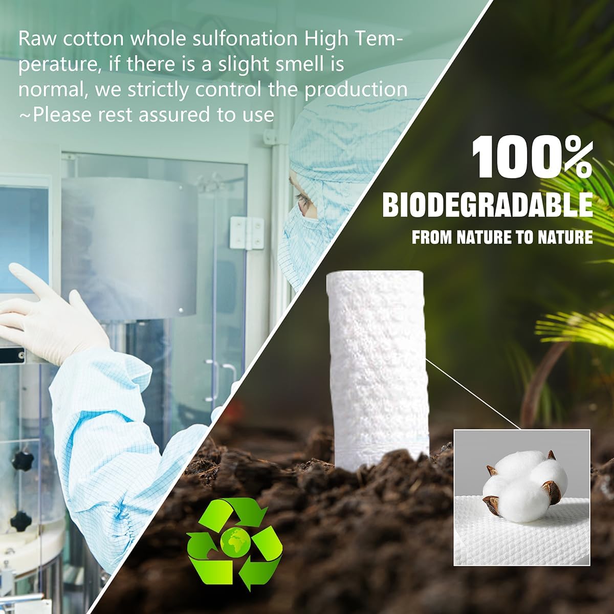 vuacepe disposable towels made from safe plant fibers, suitable for sensitive skin.