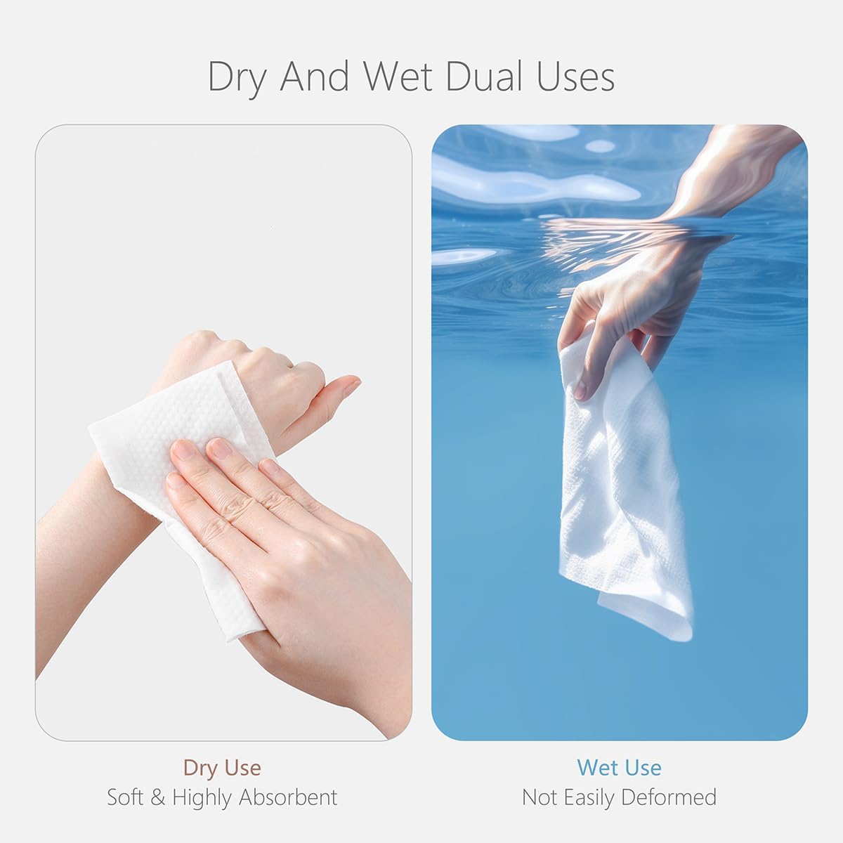 vuacepe towels designed for wet and dry use in skincare routines.