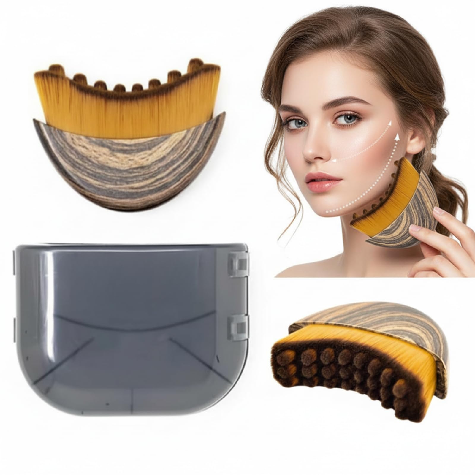Vunpok Lymphatic Contour Brush close-up of soft bristles for gentle lymphatic care
