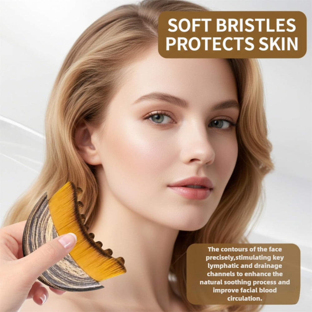 Vunpok Lymphatic Contour Brush held in hand to highlight ergonomic grip