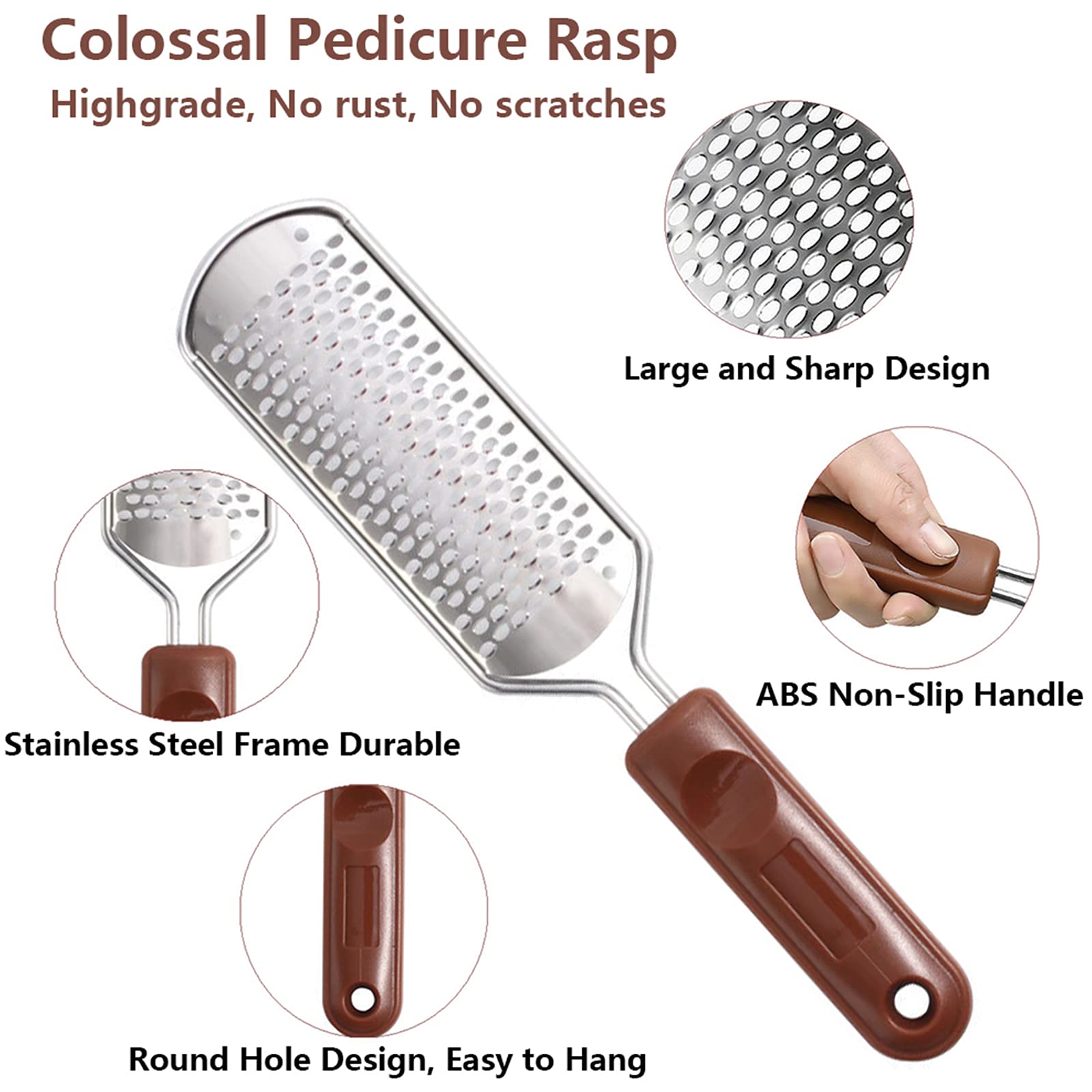 Vusoset Wood Handle Callus Shaver offering a comfortable grip for precise control.