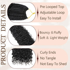 Vustbeauty boho crochet hair pre-looped feature for quick DIY setup