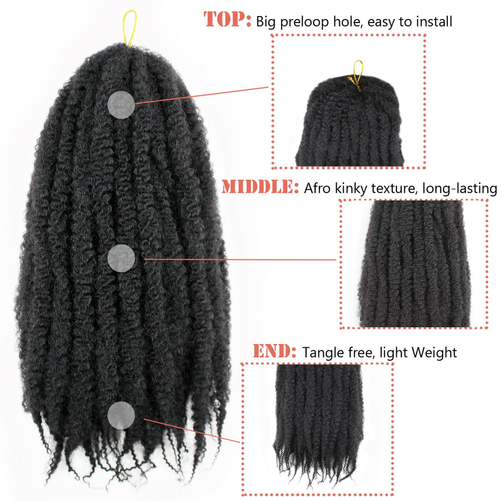 Vustbeauty Marley Twist 24-inch crochet hook and rings included for quick install.