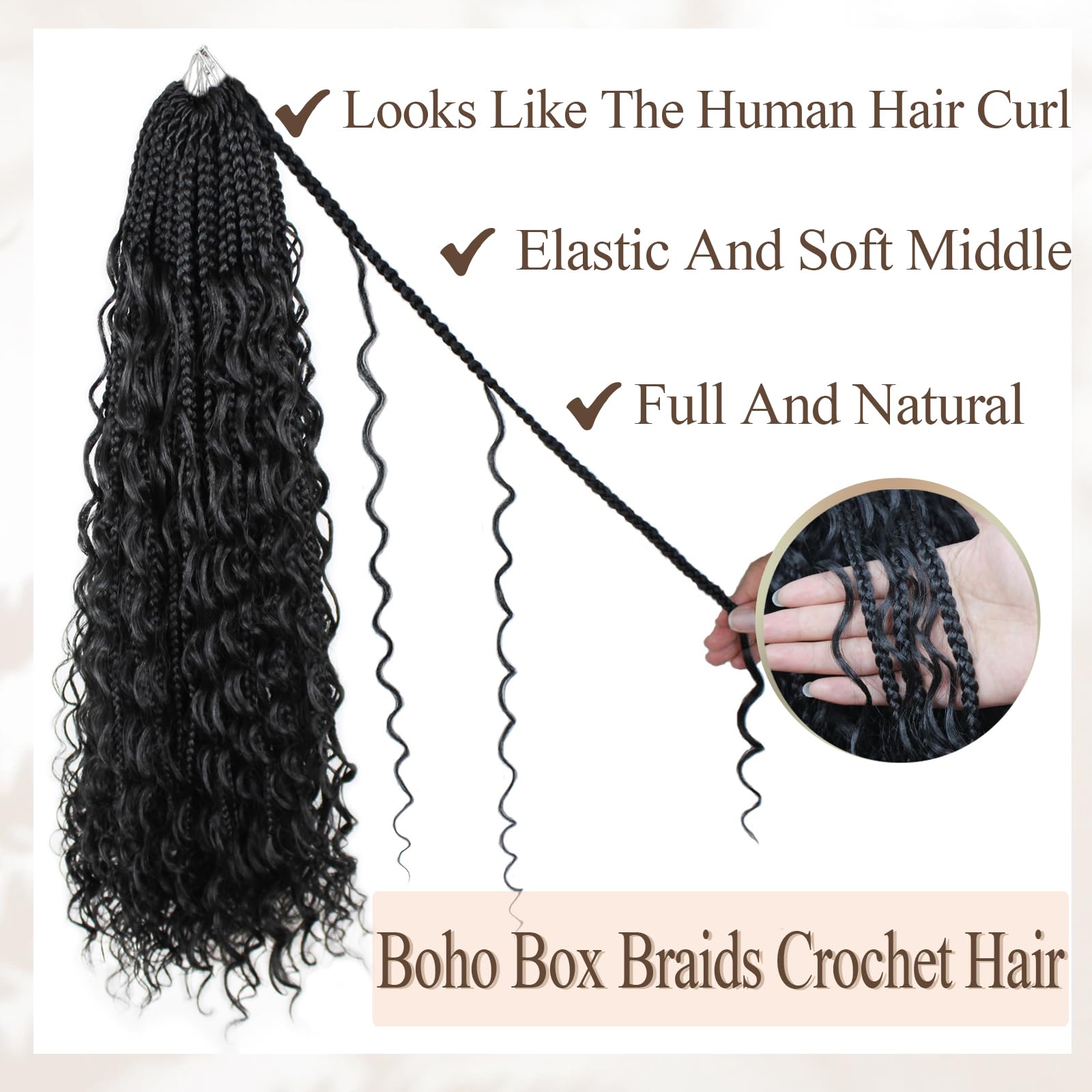 Vustbeauty 9-pack box braids soft silky texture on display