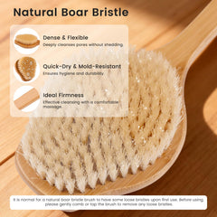 VWMYQ cerdas naturales duras para limpieza profunda sin irritar la piel.