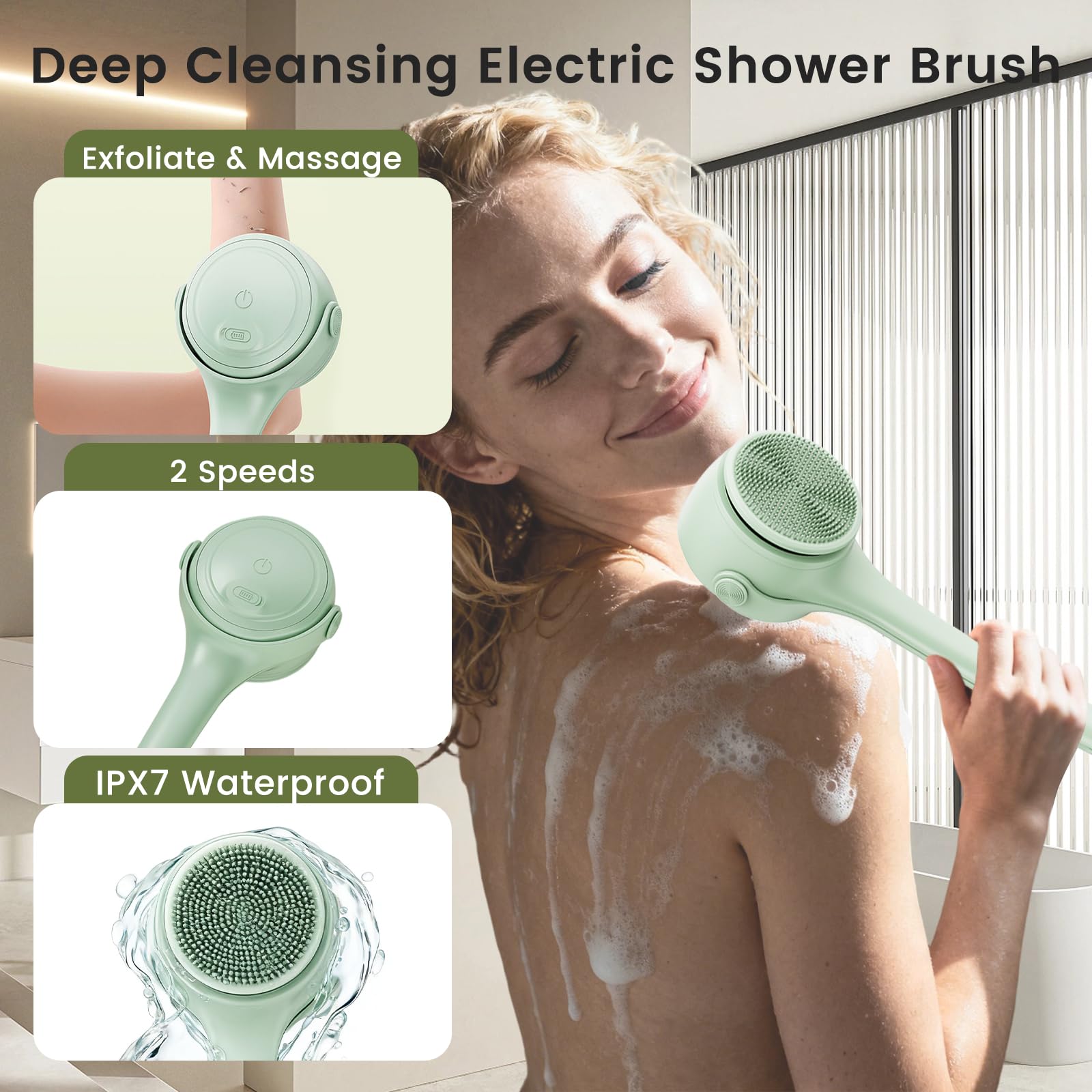 Detachable brush head from VWMYQ back scrubber for easy replacement.