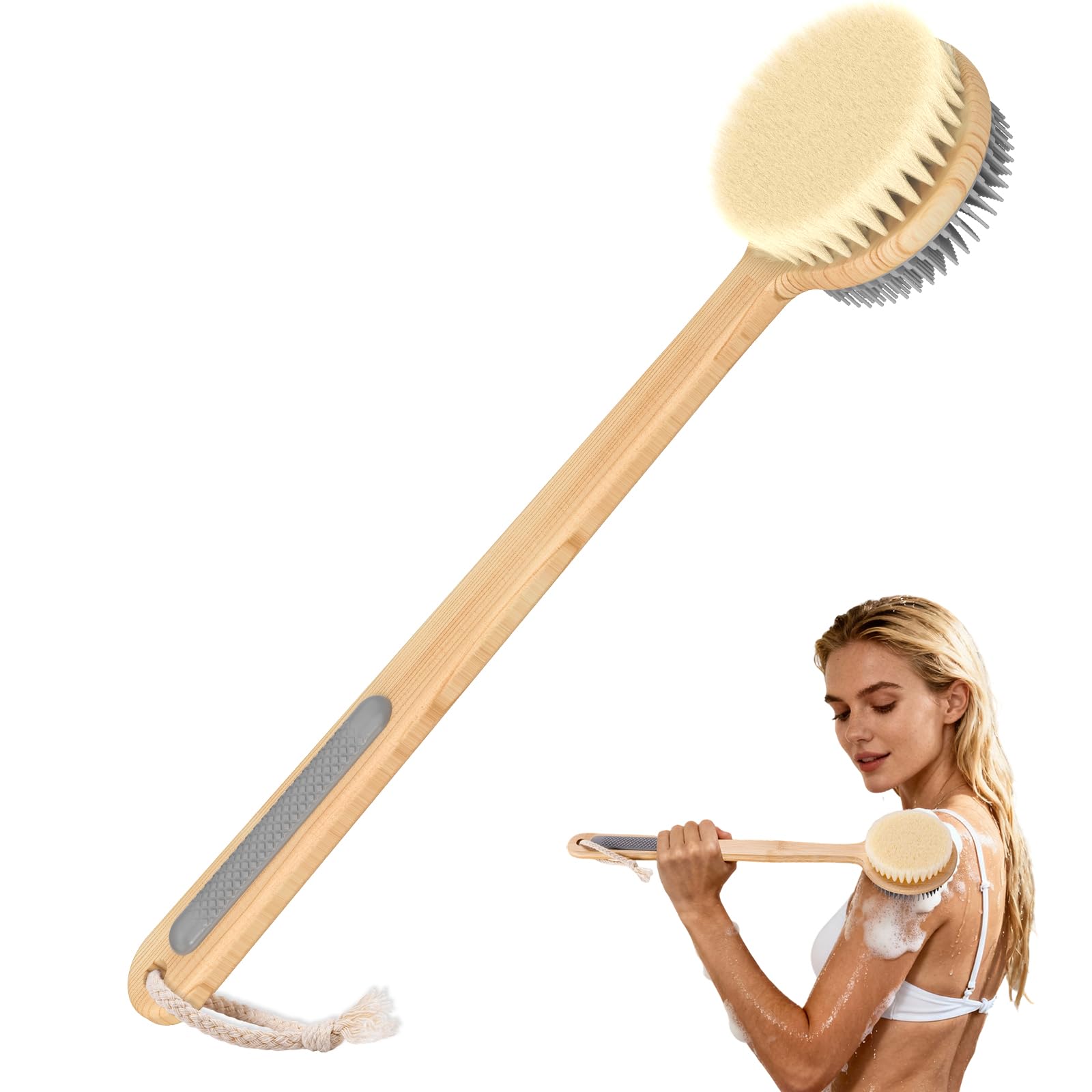 VWMYQ dorso doble caras para exfoliar y masajear la piel de la espalda