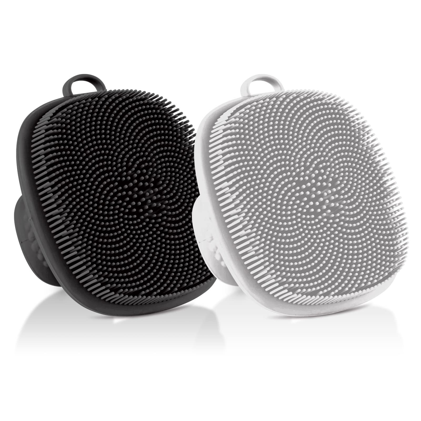 VWMYQ face scrubber twin-pack with soft bristles for gentle cleansing