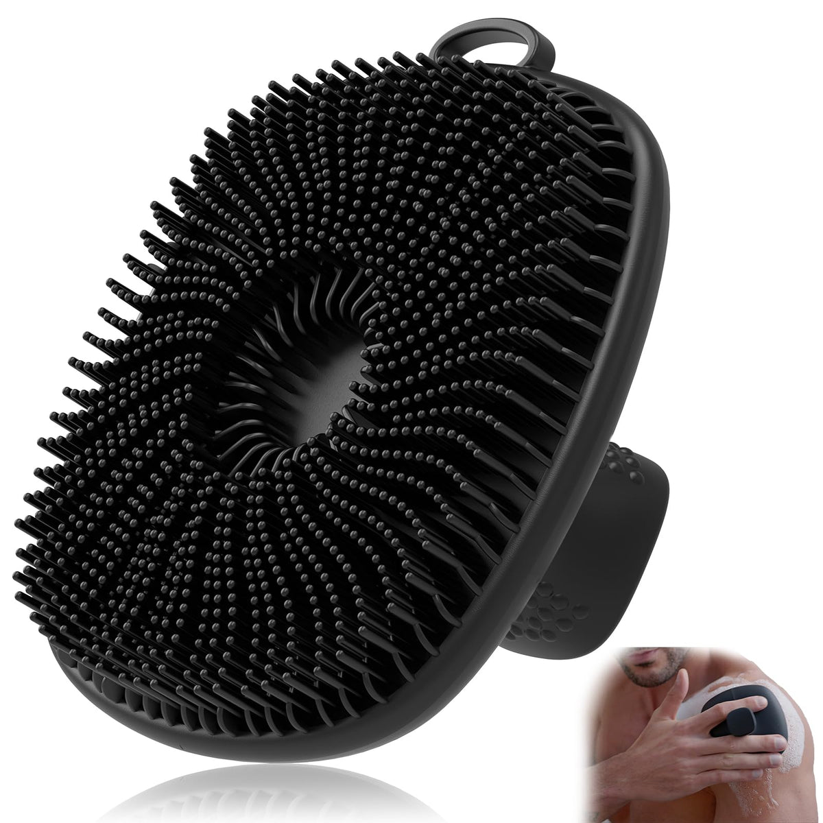 VWMYQ exfoliante de silicona para cuerpo, agarre ergonómico y exfoliación suave.