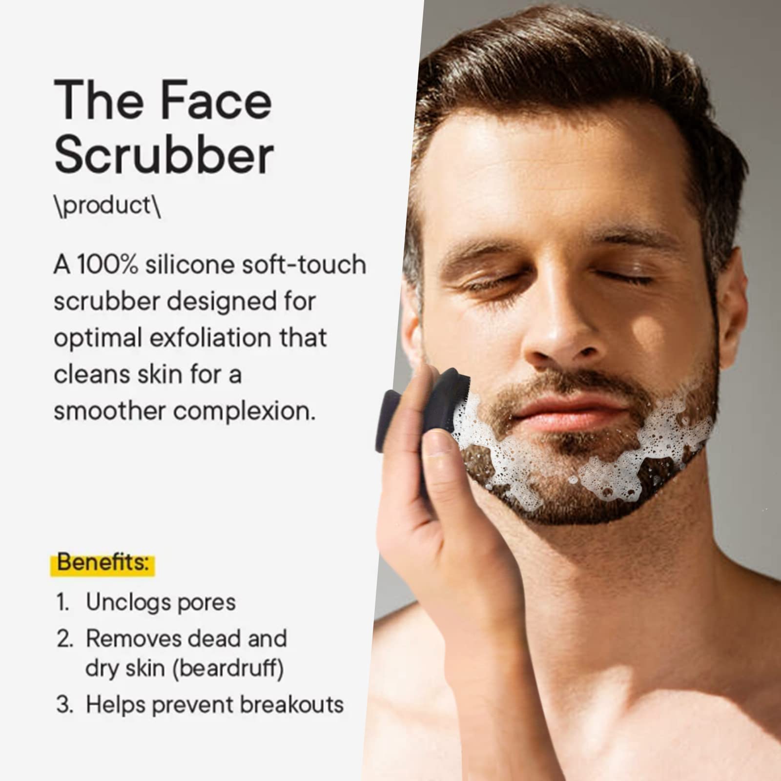 VWMYQ silicone bristles provide gentle cleansing and pore care.