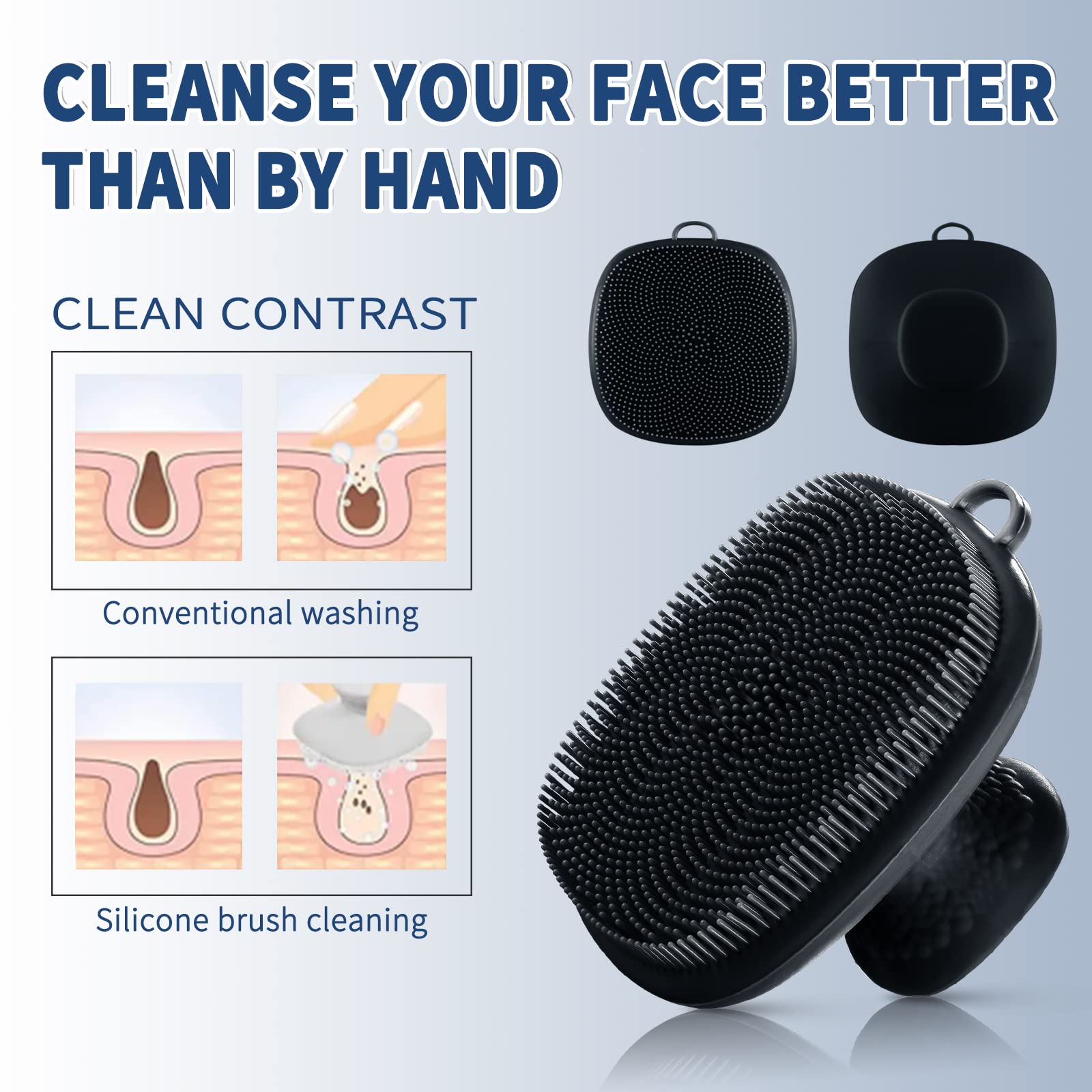 VWMYQ waterproof facial brush ideal for shower use.