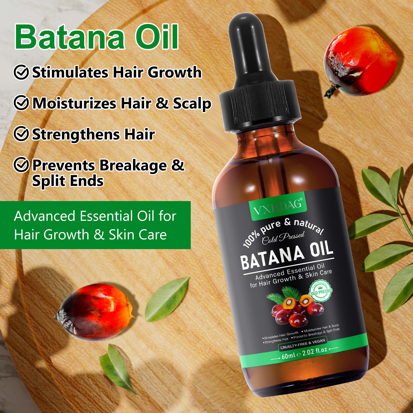 VXHDAG Batana Oil beneficia raíces y fortaleza capilar