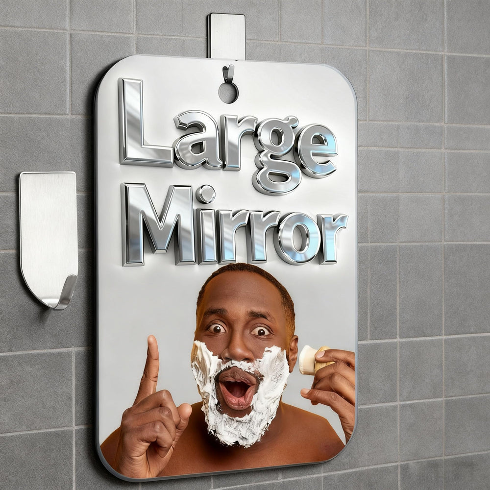 VXKZF shatterproof shower mirror 11x8 inch for clear shaving in steamy bathrooms.