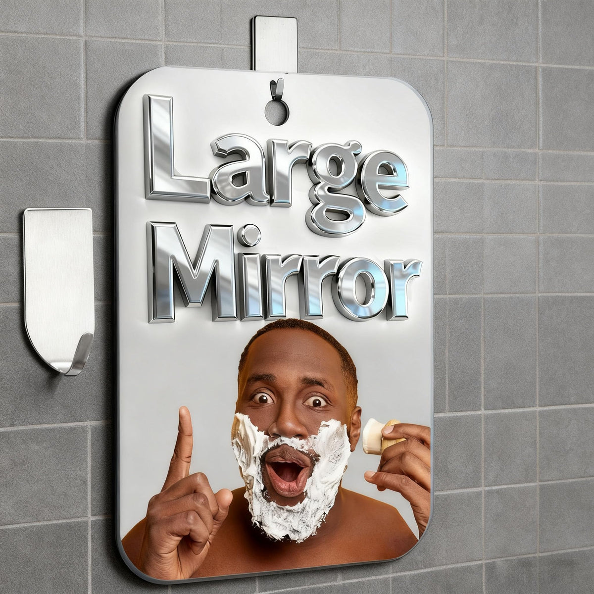 VXKZF shatterproof shower mirror 11x8 inch for clear shaving in steamy bathrooms.