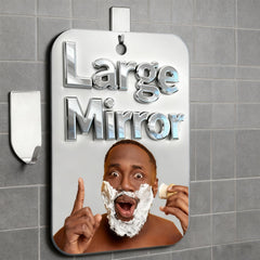VXKZF shatterproof shower mirror 11x8 inch for clear shaving in steamy bathrooms.