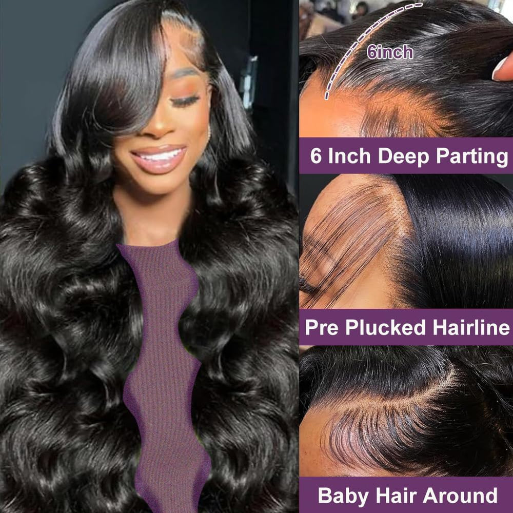 VXCVAE 220% density body wave hair for fullness and bounce.