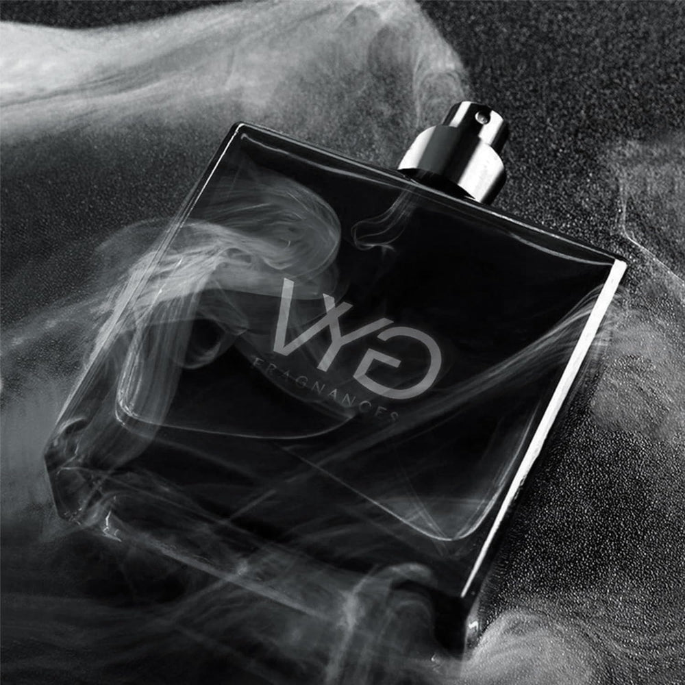 VYG Cologne on dark wood background conveys sophistication for evening wear