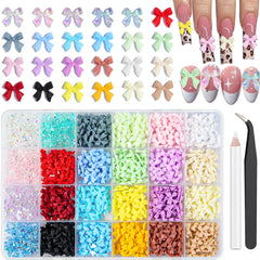 VYNELLE bow nail charms collection in 1 cm size for easy DIY nail art and crafts