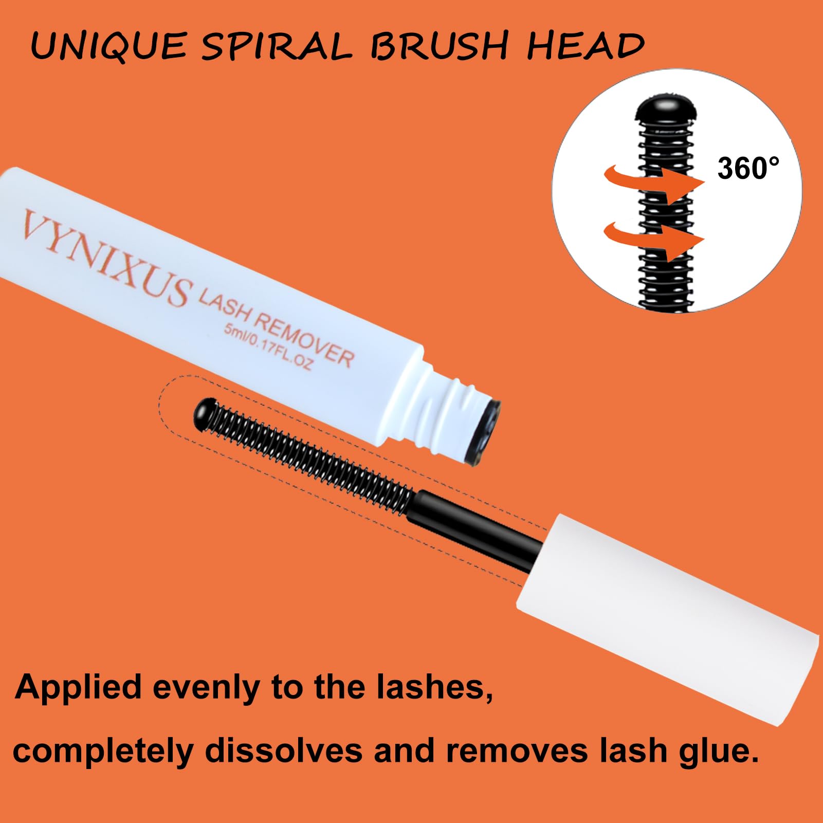 VYNIXUS lash remover highlights a quick 3-step process for at-home use