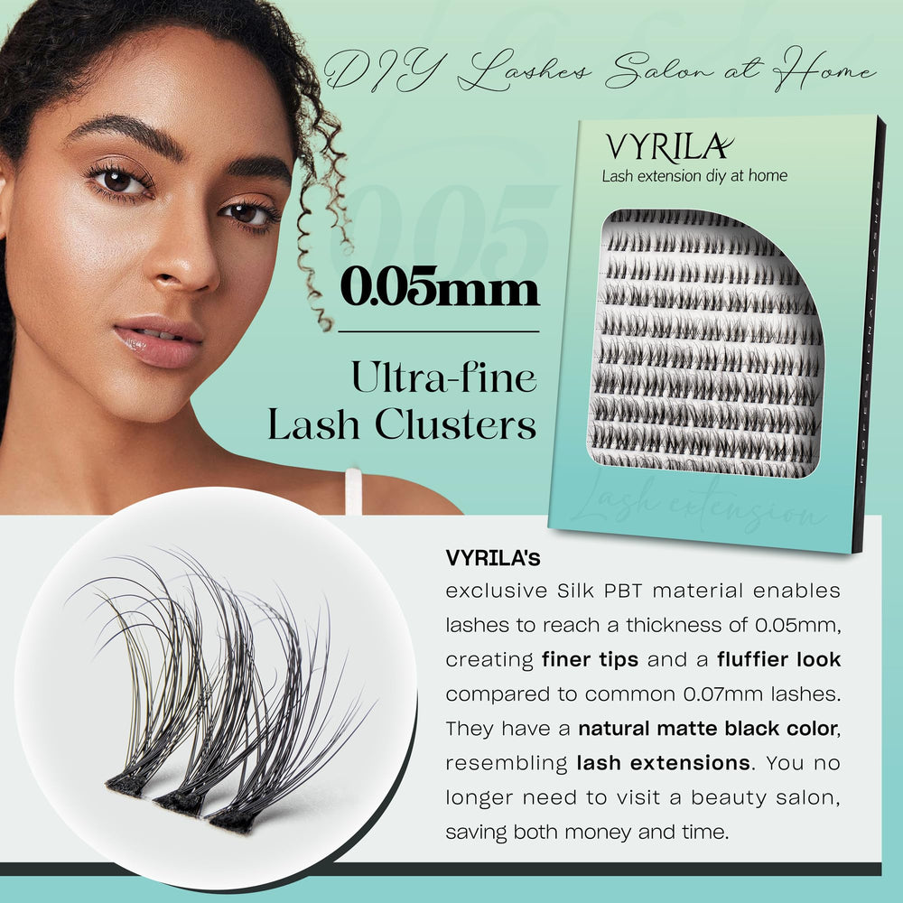 VYRILA lash clusters box with 108 pieces for multiple looks.