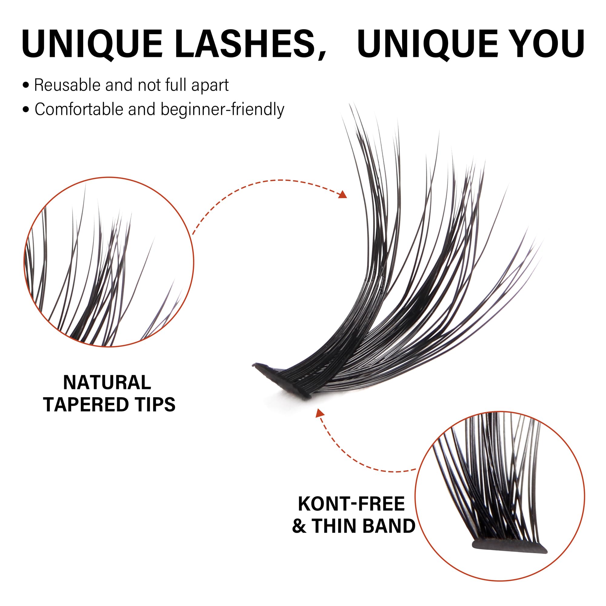 VYRILA C curl clusters blend smoothly with natural lashes.