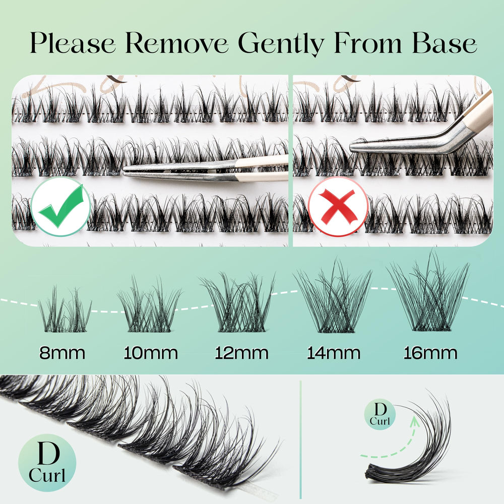 VYRILA Lash Clusters 0-01mm thin band for comfortable wear.
