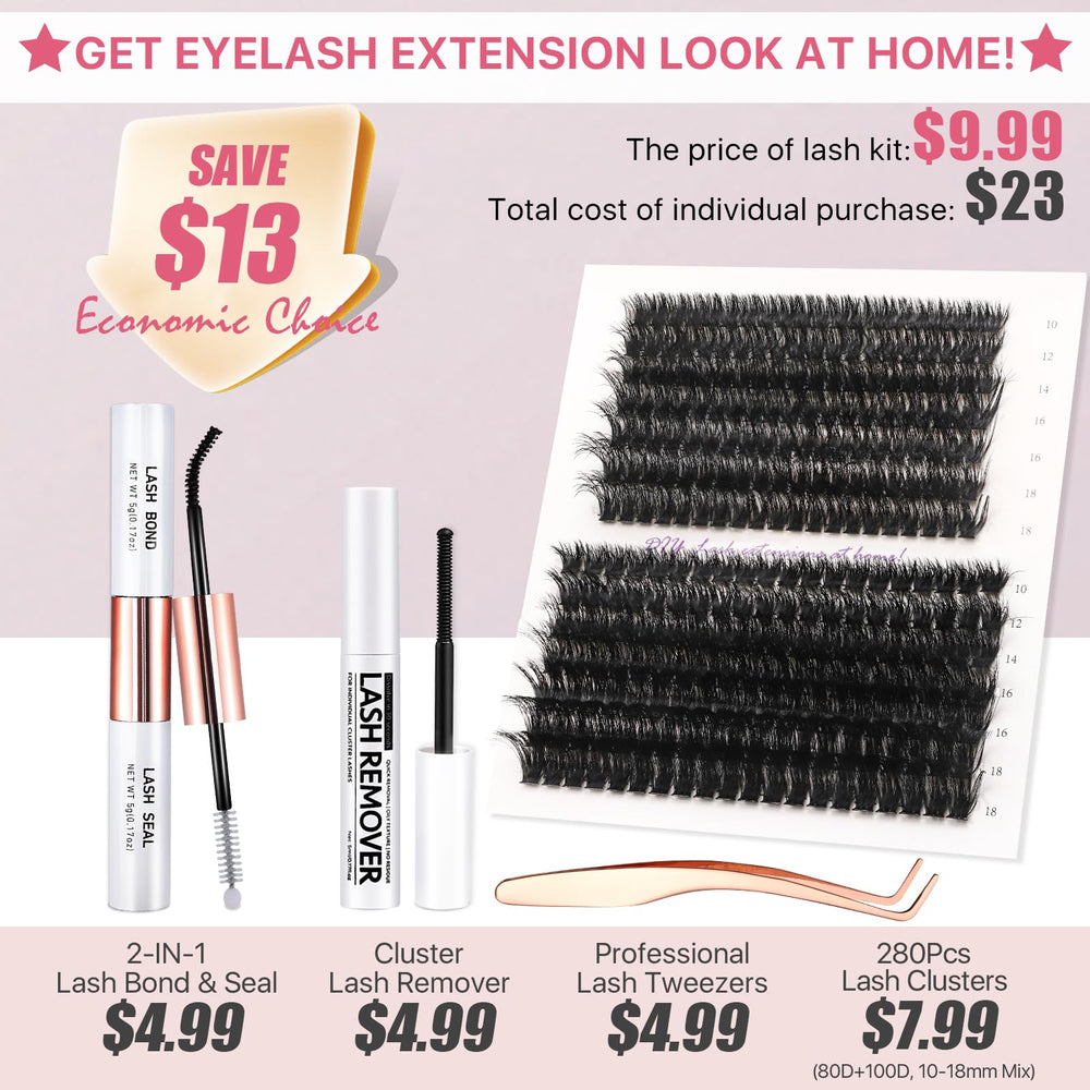 80D and 100D volume clusters for dramatic yet lightweight lashes.