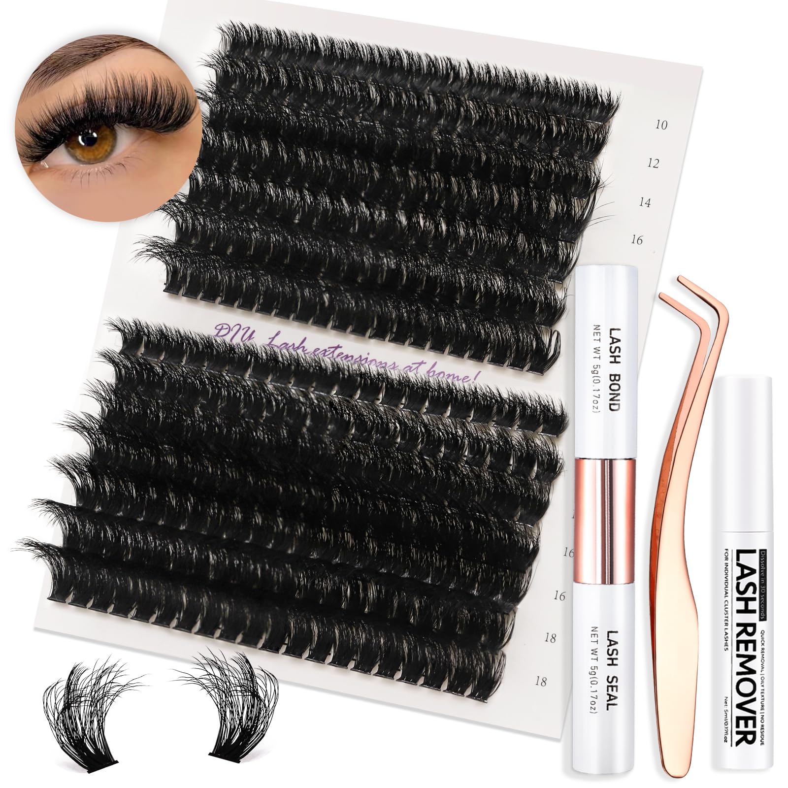 Vznffur fluffy lash extension kit with 280pcs for a full lash look.