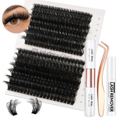 Vznffur fluffy lash extension kit with 280pcs for a full lash look.