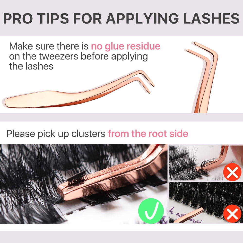 Mix lengths to customize round, cat eye, or dramatic styles.