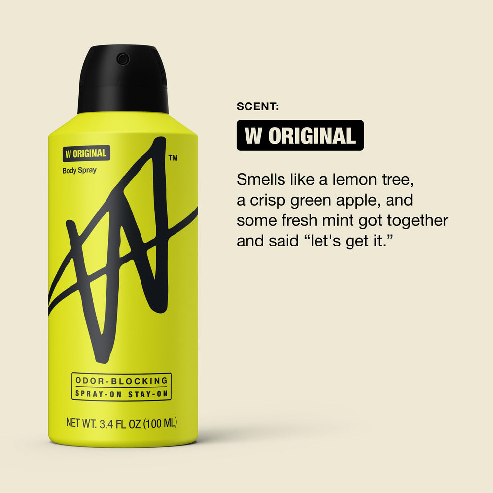 W Jake Paul Original Body Spray scent blends mint eucalyptus lemon and apple notes
