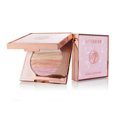 W7 Afterglow rubor illuminador compacto rosa dorado para un resplandor natural