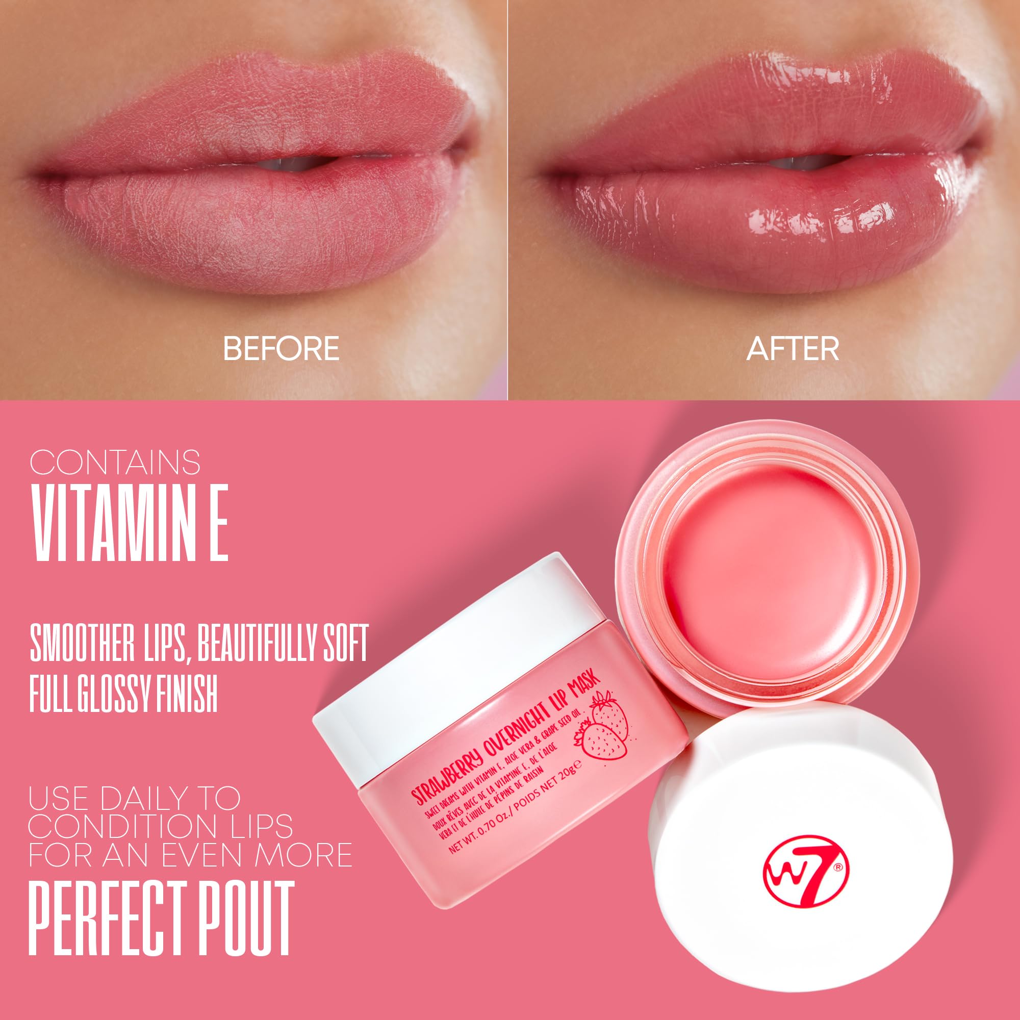 W7 Dulces Sueños: labios con brillo suave y natural