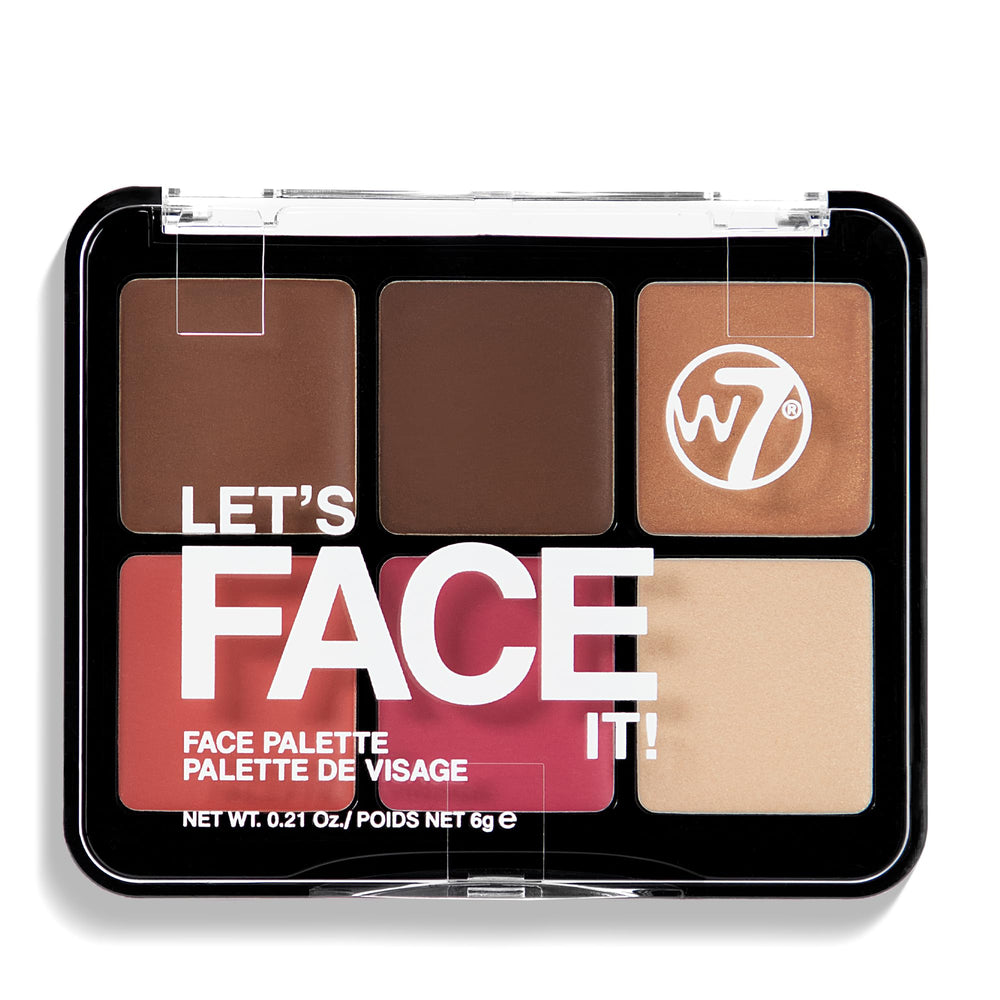 W7 Let’s Face It paleta bronceador tono claro para definición suave