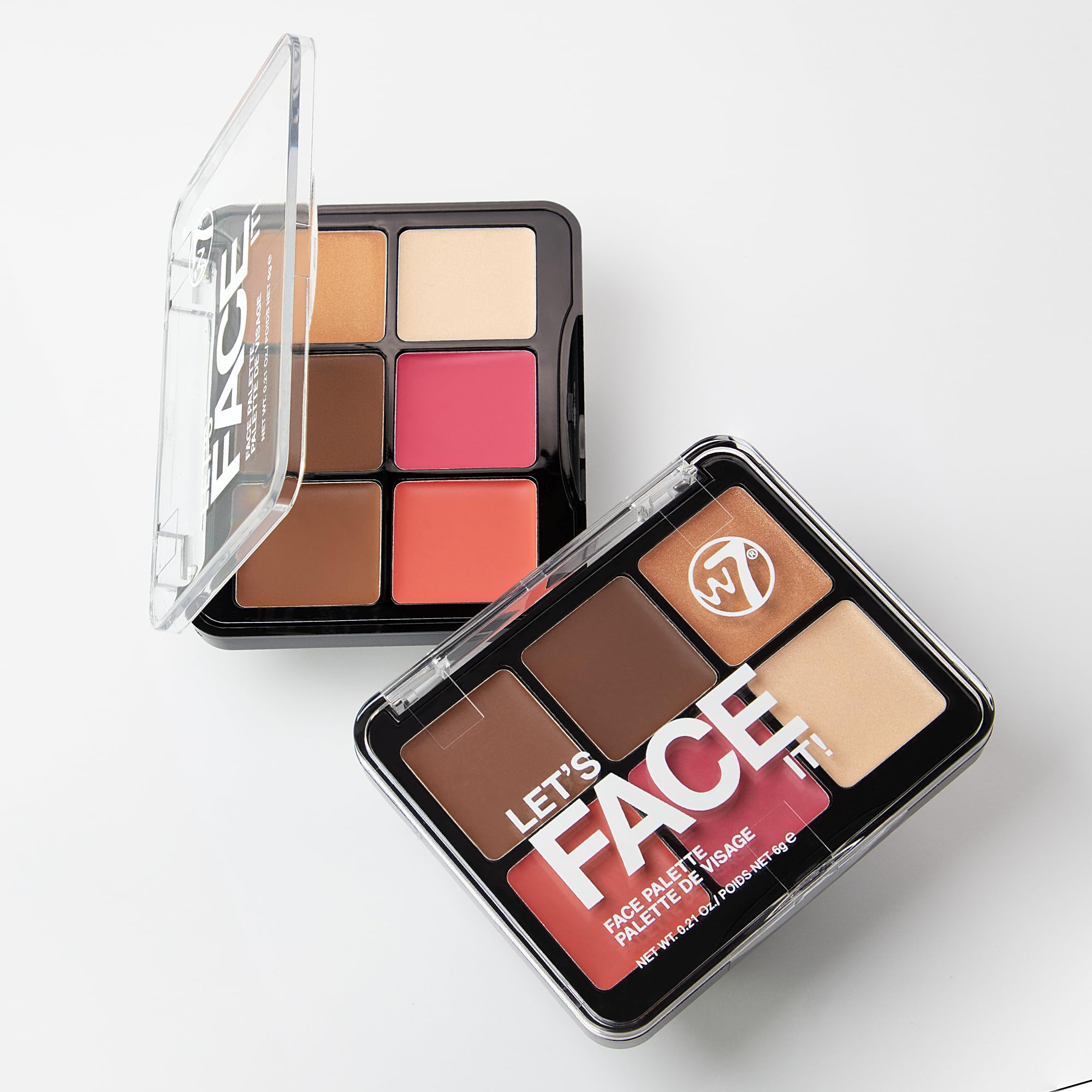 W7 Let’s Face It paleta rubor rosado para mejillas frescas