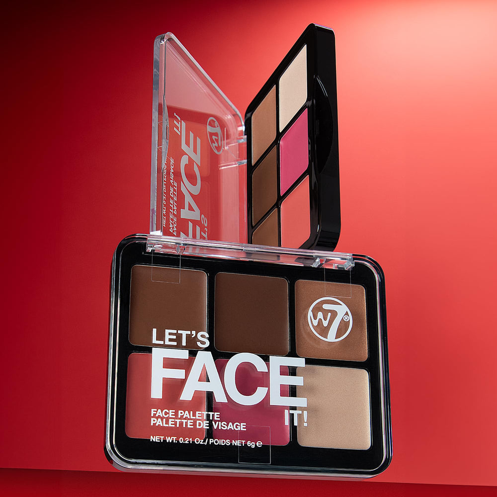W7 Let’s Face It paleta textura crema suave para difuminar fácilmente