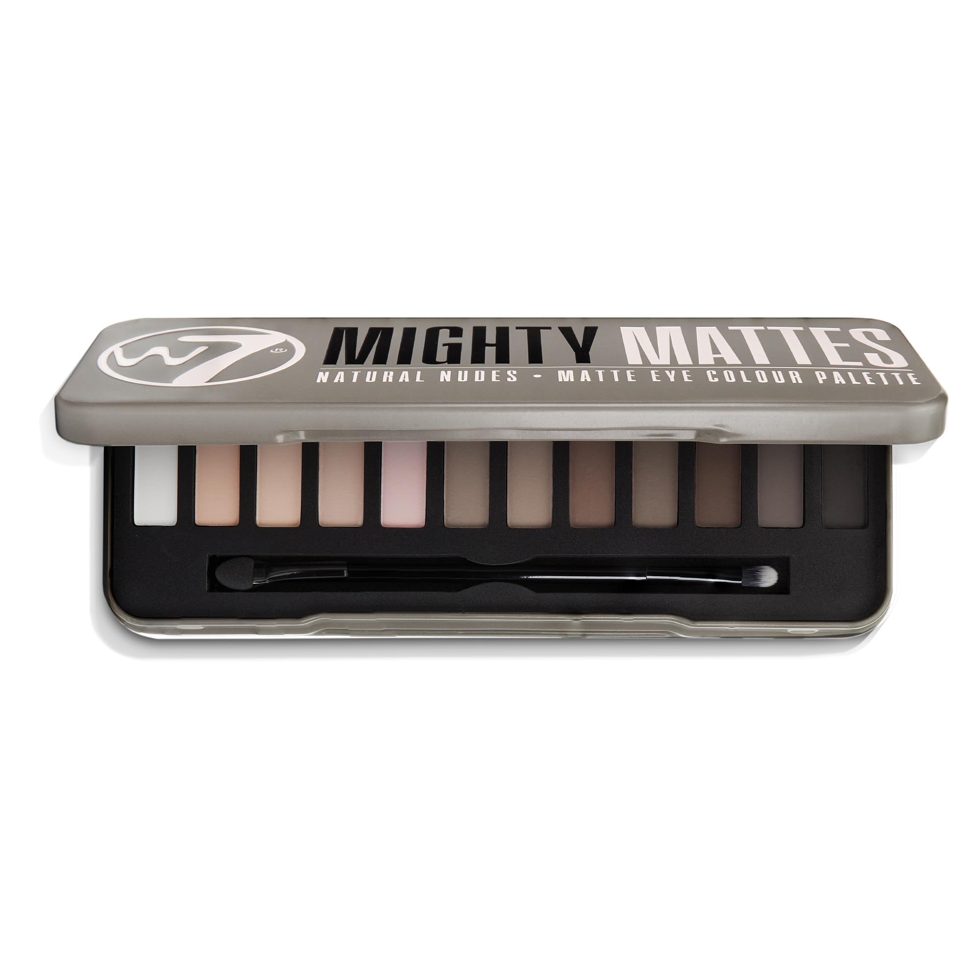 W7 Mighty Mattes compact with included brush for quick eye shaping.