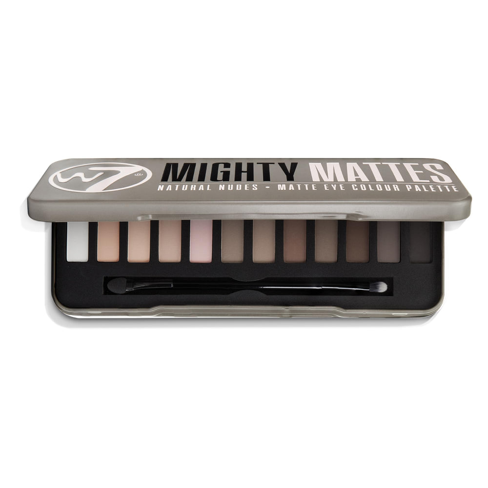 W7 Mighty Mattes compact with included brush for quick eye shaping.
