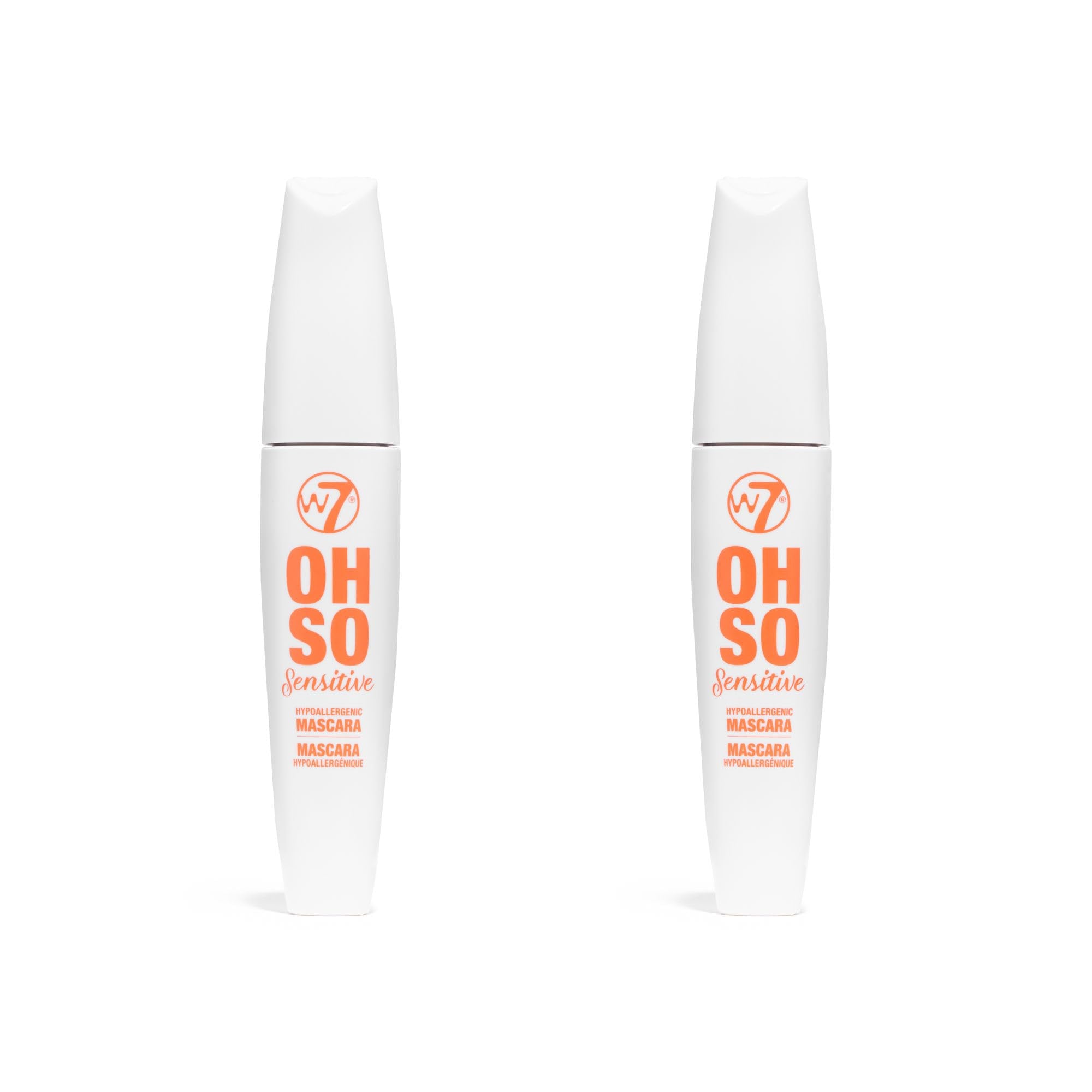 W7 Oh So Sensitive mascara two-pack box, ideal for sensitive eyes and value.
